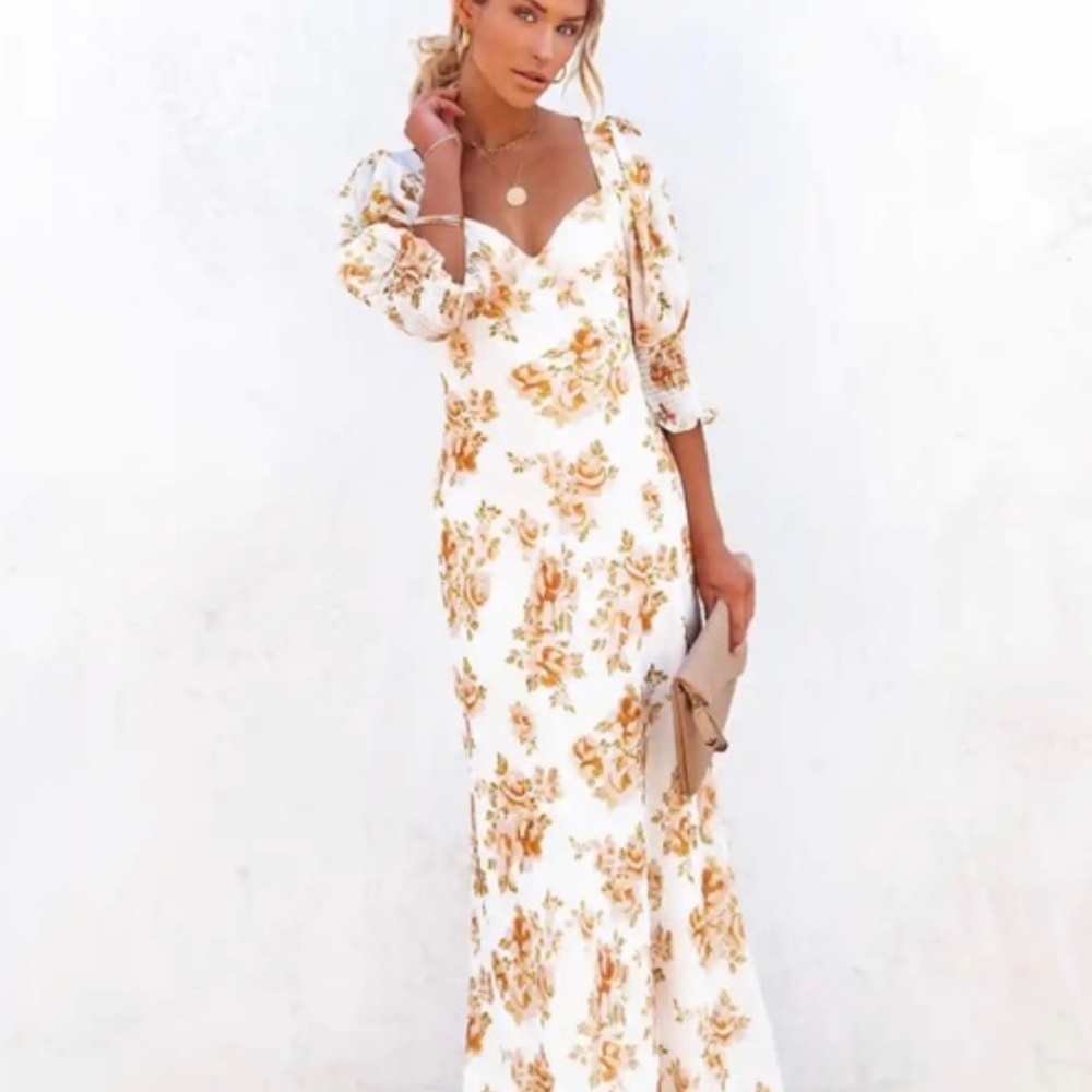 Singalong Floral Puff Sleeve Maxi Dress
